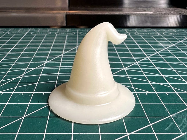 Glow-in-the-dark 3D printed witch hat Halloween decoration